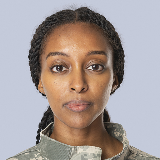 African female soldier, jobs and career portrait